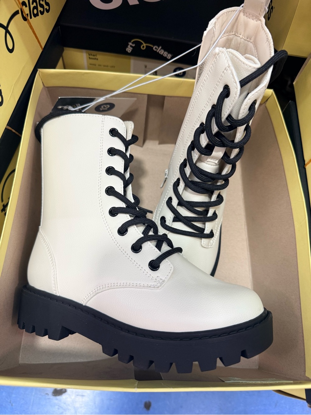White girls combat boots